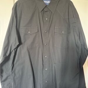 Wrangler Men's Classic Black Snap Down Shirt